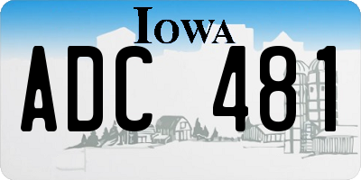 IA license plate ADC481