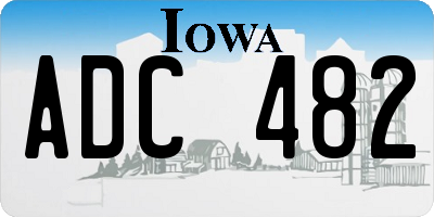 IA license plate ADC482