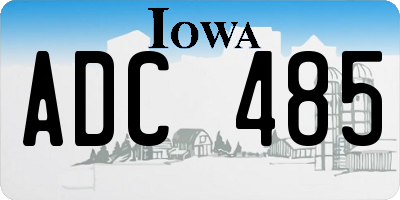 IA license plate ADC485