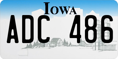 IA license plate ADC486