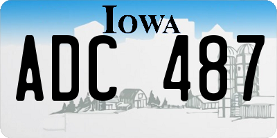 IA license plate ADC487