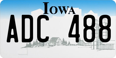 IA license plate ADC488
