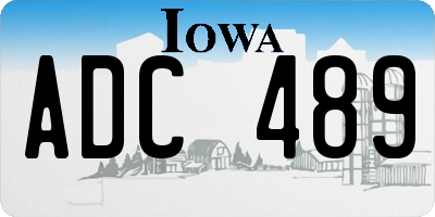 IA license plate ADC489