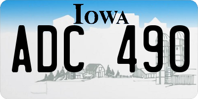 IA license plate ADC490