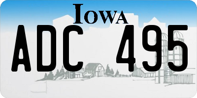 IA license plate ADC495