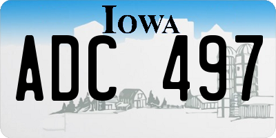 IA license plate ADC497