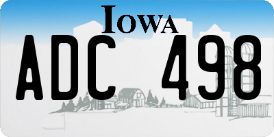 IA license plate ADC498