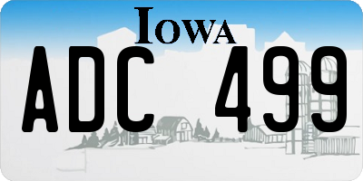IA license plate ADC499