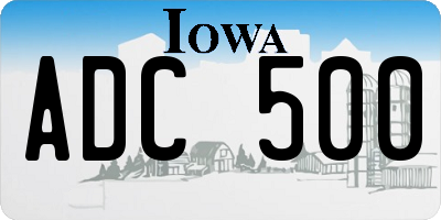 IA license plate ADC500