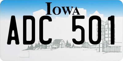 IA license plate ADC501