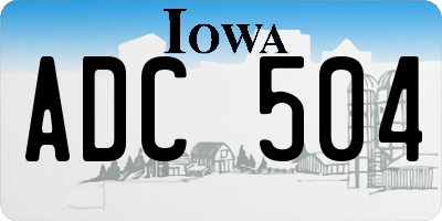 IA license plate ADC504