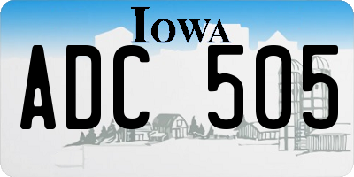 IA license plate ADC505