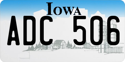 IA license plate ADC506