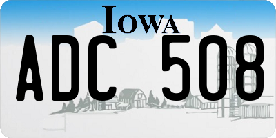 IA license plate ADC508