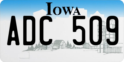 IA license plate ADC509