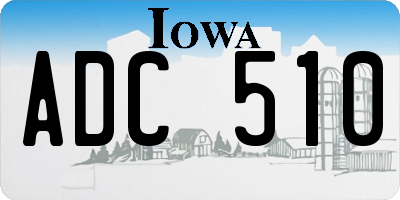 IA license plate ADC510