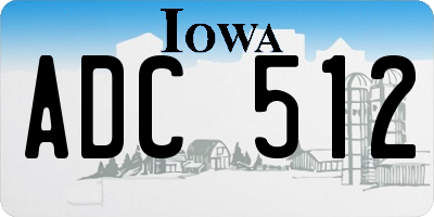 IA license plate ADC512