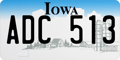 IA license plate ADC513