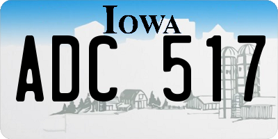 IA license plate ADC517