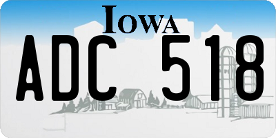 IA license plate ADC518