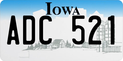 IA license plate ADC521