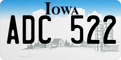 IA license plate ADC522