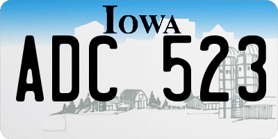 IA license plate ADC523