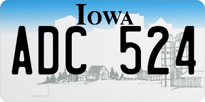 IA license plate ADC524