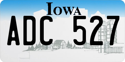 IA license plate ADC527