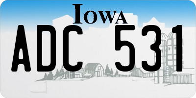 IA license plate ADC531