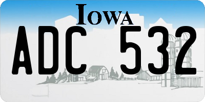 IA license plate ADC532