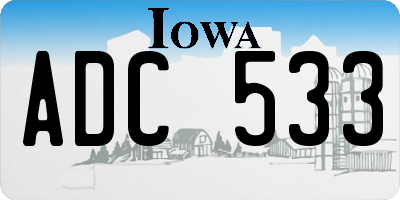 IA license plate ADC533
