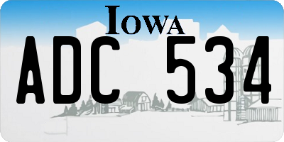 IA license plate ADC534