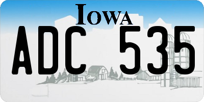 IA license plate ADC535