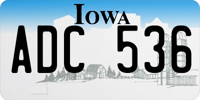 IA license plate ADC536