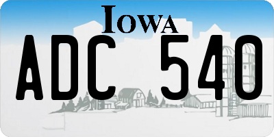 IA license plate ADC540