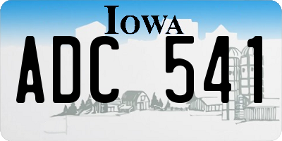 IA license plate ADC541