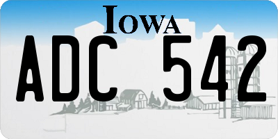 IA license plate ADC542