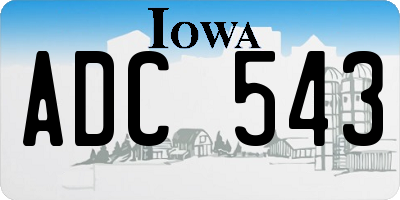 IA license plate ADC543