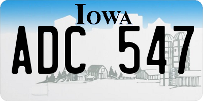 IA license plate ADC547