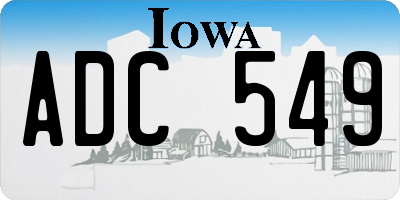 IA license plate ADC549