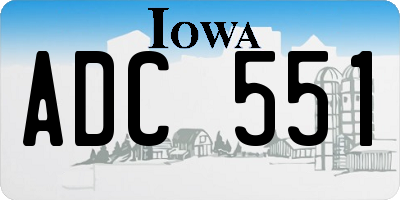 IA license plate ADC551
