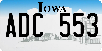 IA license plate ADC553