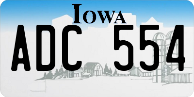 IA license plate ADC554