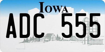 IA license plate ADC555