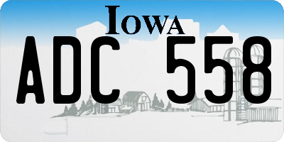 IA license plate ADC558