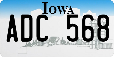 IA license plate ADC568