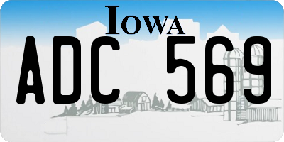 IA license plate ADC569