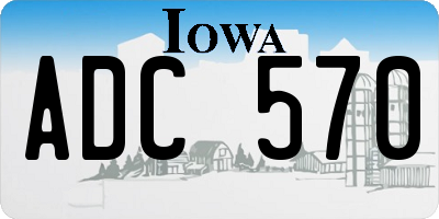 IA license plate ADC570