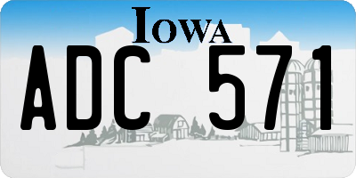IA license plate ADC571